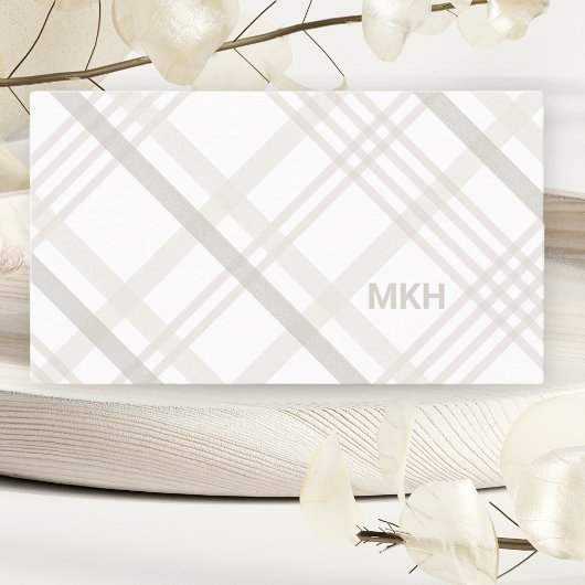 ミニマリストラグジュアリープロフェッショナルプレイドモノグラム 名刺