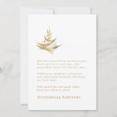 ミニマリストラグジュアリー抽象芸術ツリーホワイト金ゴールド シーズンカード (正面)