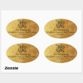 ミニマリストラグジュアリー誕生日または結婚式の引き出物 楕円形シール (シート)