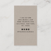 ミニマリストラスティクラフト独自のロゴQrコードを追加 名刺 (裏面)