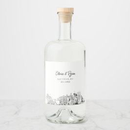 ミニマリストラスベガス結婚ズカスタム リキュールボトルラベル