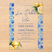 ミニマリストラドルチェヴィタイタリアンレモンズ結婚ズ アクリル招待状 (正面)