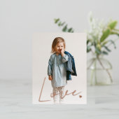 ミニマリストラブタイポグラフィバラ金ゴールド 箔シーズンポストカード (立ち正面)