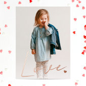 ミニマリストラブタイポグラフィバラ金ゴールド 箔シーズンポストカード