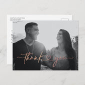 ミニマリストラブハート結婚の写真サンキューカード ポストカード (正面/裏面)