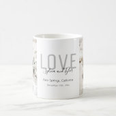 ミニマリストラブフォト結婚式の引き出物 コーヒーマグカップ (中央)