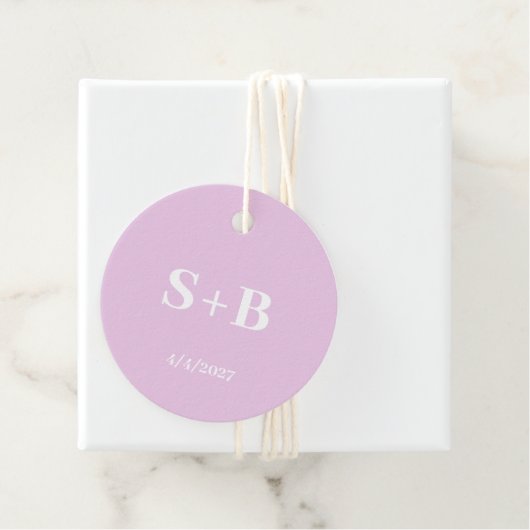 ミニマリストラベンダーイニシャルメッセージカード フェイバータグ (インサイチュ)