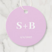 ミニマリストラベンダーイニシャルメッセージカード フェイバータグ (正面)