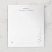 ミニマリストラベンダーウェディングレセプション座席表 プレイスカード (外部開封)