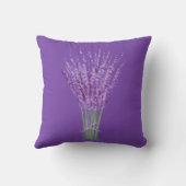 ミニマリストラベンダーブーケイラストレーション クッション (裏面)