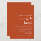 ミニマリストラモダンスト結婚式招待状 招待状 (正面/裏面)