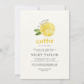 ミニマリストリトルかわいこちゃん柑橘系ベビーシャワー 招待状 (正面)