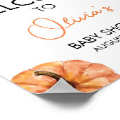 ミニマリストリトルカボチャ赤ちゃんシャワーへようこそ ポスター (角)