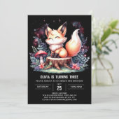 ミニマリストリトルキツネ誕生日デジタル 招待状 (スタンド正面)