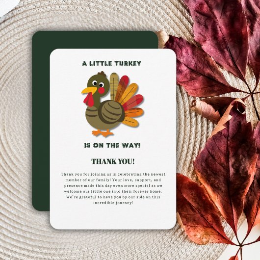 ミニマリストリトルキーベビーシャワー招待状 サンキューカード