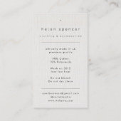 ミニマリストリネンテクスチャウェアラベル 名刺 (裏面)