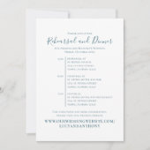 ミニマリストリハーサルディナータイムライシンプルンブルー 招待状 (正面)