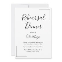 ミニマリストリハーサルディナー招待状