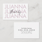 ミニマリストリピート化粧サロン爪、 ネイルまつ毛 名刺 (正面/裏面)