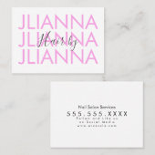 ミニマリストリピート化粧サロン爪、 ネイルまつ毛 名刺 (正面/裏面)