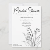 ミニマリストリリーオブザバレーブライダルシャワー 招待状 (正面)