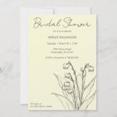 ミニマリストリリーオブザバレーブライダルシャワー 招待状 (正面)