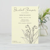 ミニマリストリリーオブザバレーブライダルシャワー 招待状 (スタンド正面)