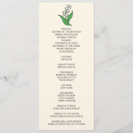 ミニマリストリリーオブザバレー結婚式 プログラム