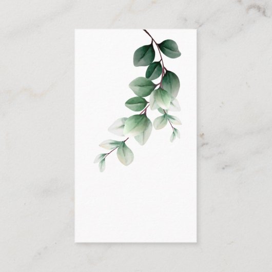 ミニマリストリーフグリーン金ゴールド名刺 名刺 (裏面)