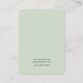 ミニマリストリーフラインアートジュエリーカード 名刺 (裏面)