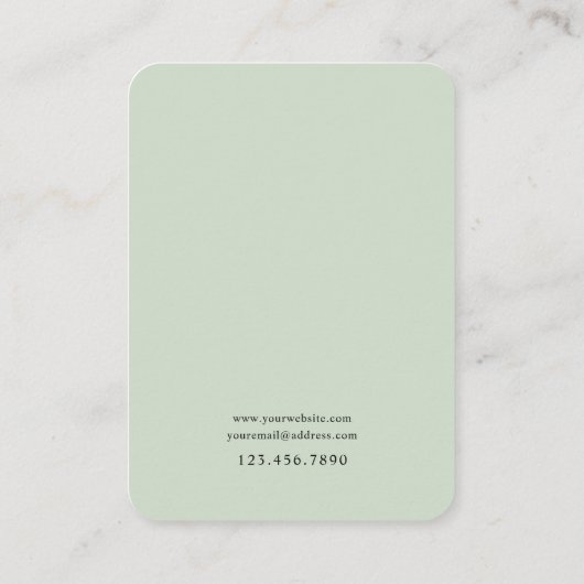 ミニマリストリーフラインアートジュエリーカード 名刺 (裏面)