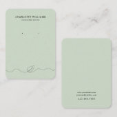 ミニマリストリーフラインアートジュエリーカード 名刺 (正面/裏面)