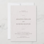 ミニマリストリーフ結婚式招待状 招待状 (正面)