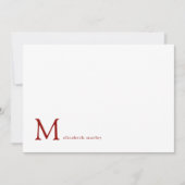 ミニマリストルビーレッドモノグラム対応 ノートカード (正面)