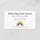 ミニマリストレインボーデイサービスセンターベイビーシッター 名刺 (裏面)
