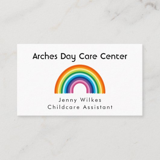 ミニマリストレインボーデイサービスセンターベイビーシッター 名刺 (正面)