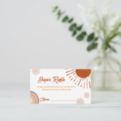 ミニマリストレインボーホオムツラッフルベビーシャワー エンクロージャーカード (スタンド正面)