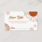 ミニマリストレインボーホオムツラッフルベビーシャワー エンクロージャーカード (正面)