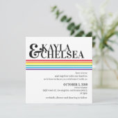 ミニマリストレインボー結婚式招待状 招待状 (スタンド正面)