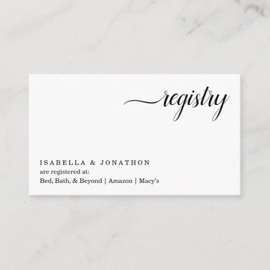 ミニマリストレジストリ挿入/招待状格納装置 エンクロージャーカード (正面)