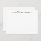 ミニマリストレタリングパーソナライズされたカップル ノートカード (正面/裏面)
