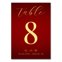 ミニマリストレッドと金ゴールドモノグラムエレガントな結婚式