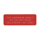 ミニマリストレッドクリスマスタイポグラフィホリデイ ラベル (正面)