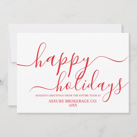 ミニマリストレッドハッピーホリデイズビジネス企業の シーズンカード (正面)