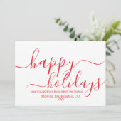ミニマリストレッドハッピーホリデイズビジネス企業の シーズンカード (スタンド正面)