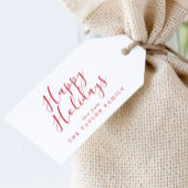 ミニマリストレッドハッピーホリデイズファミリーホリデー ギフトタグ