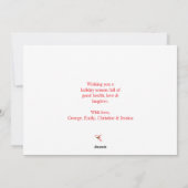 ミニマリストレッドハッピーホリデーズエレガントタイポグラフィ シーズンカード (裏面)