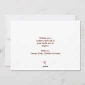 ミニマリストレッドハッピーホリデーズエレガントタイポグラフィ シーズンカード (裏面)