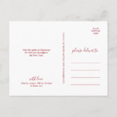 ミニマリストレッドハッピーホリデーズポートレート写真 シーズンポストカード (裏面)