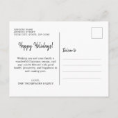 ミニマリストレッドフォトクリスマスツリーハッピーホリデーズ ポストカード (裏面)